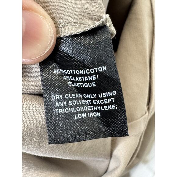 Lafayette 148 New York Bleecker Crop Leg Pants Career Trousers Khaki Tan Size 12 - Picture 9 of 9